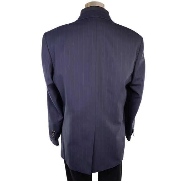 CHAPS Ralph Lauren Mens Blazer Navy Pin Stripe Sz 42s Jack Sports Coat 3 Button - Picture 4 of 14